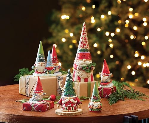 Vista 9 de Enesco Jim Shore Heartwood Creek - Figura de gnomo navideño de doble cara, 8.27 pulgadas, multicolor, rojo