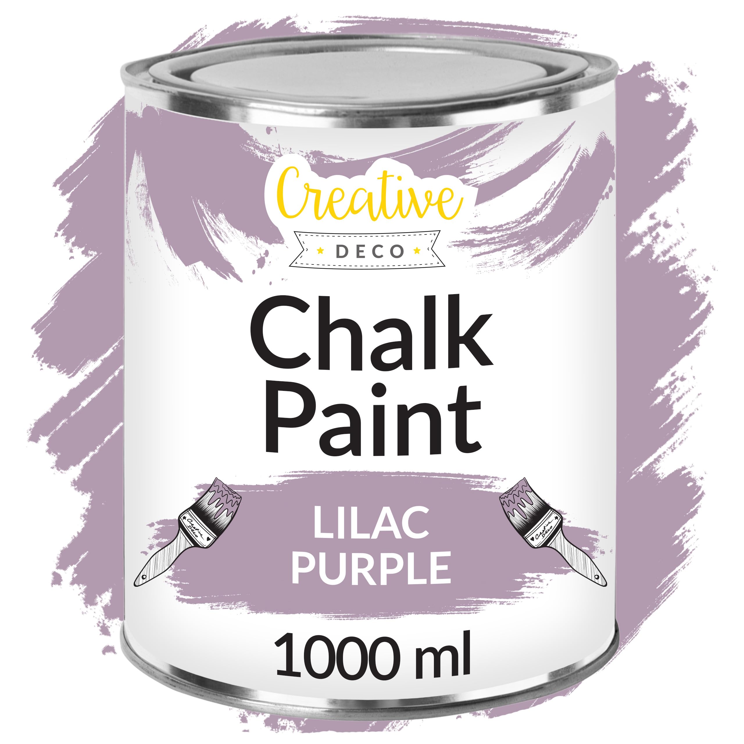 Creative Deco Lilac Purple Chalk Paint for Furniture | 1L | Violet Lavender Matte & Chalky Finish | Smooth Touch for Interiors | Quick Dry | Furniture Paint Wood Paint for Renovation