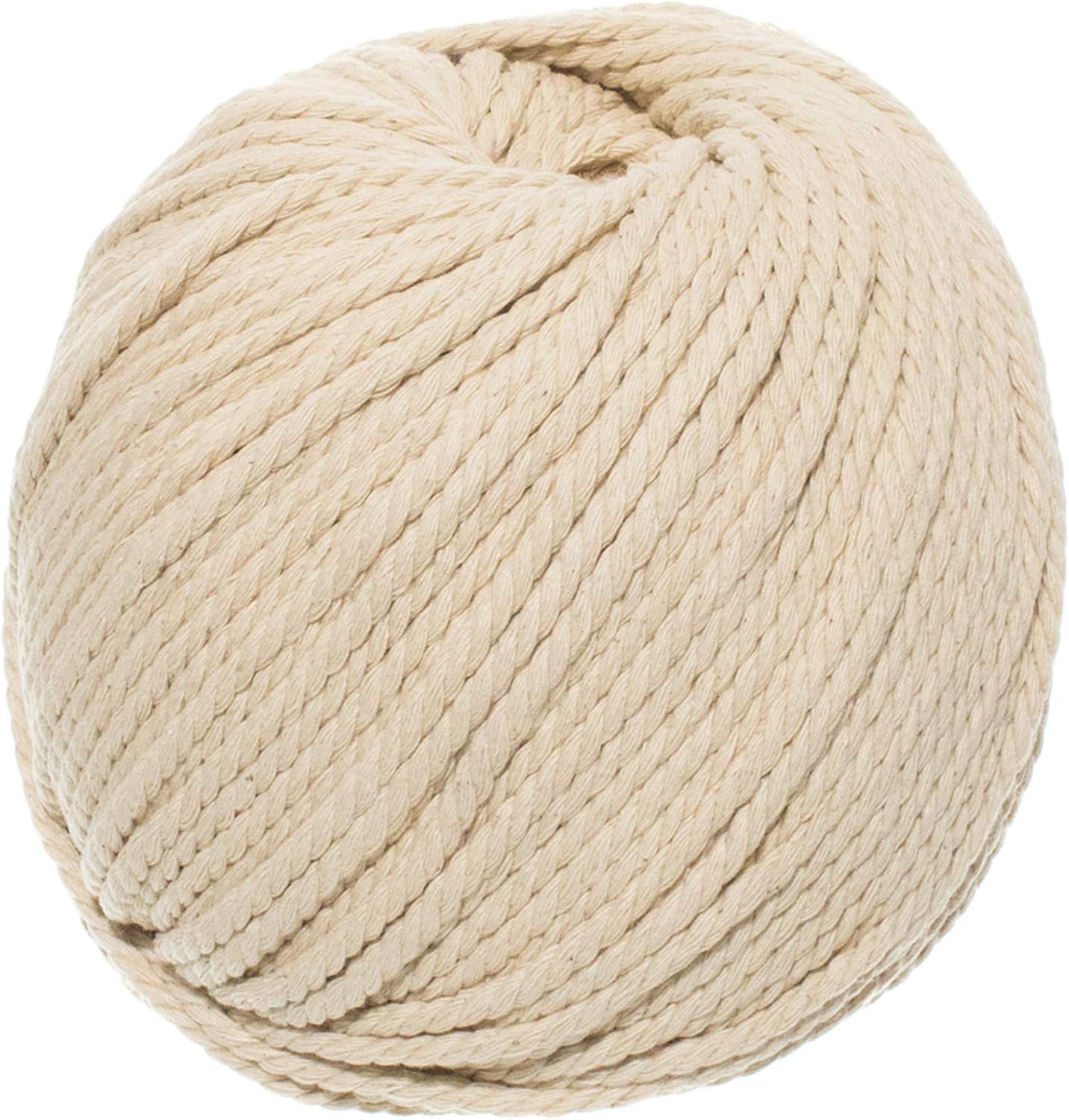 Craft County DIY Crochet, Knitting, and Macramé Cotton Rope – for Handmade Decorations - 50 M Lengths (Natural, 3 mm)