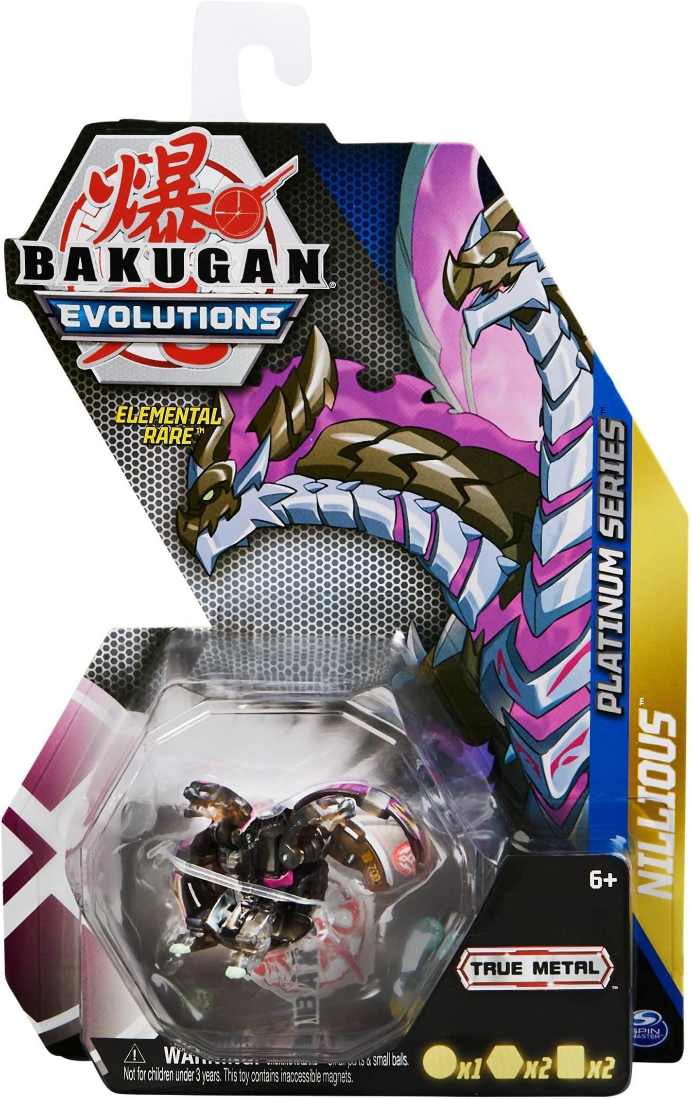 Bakugan Evolutions Platinum Series - Elemental Rare Nillious - True Metal 2022