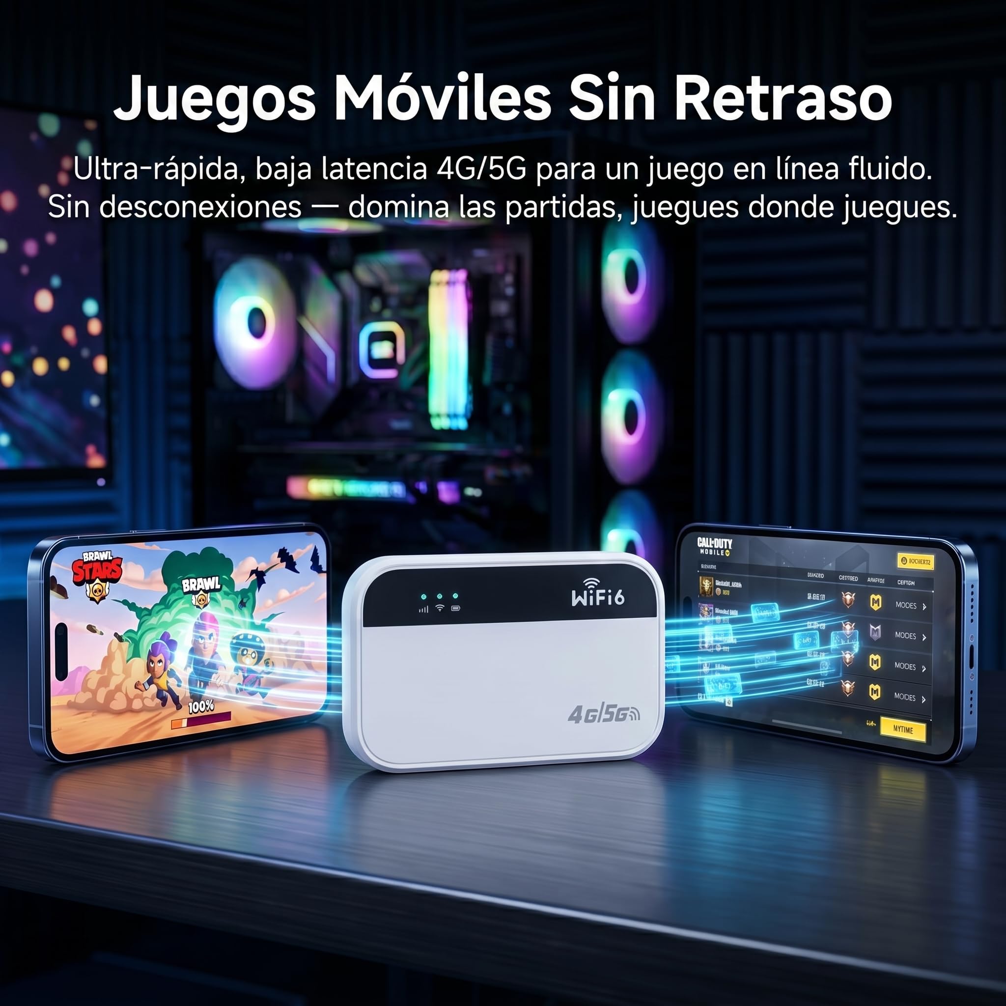 Router WiFi 5G Portátil Ultraligero 3000mAh 14h Autonomía 32 Dispositivos WPA2 Compatible Operadores M2