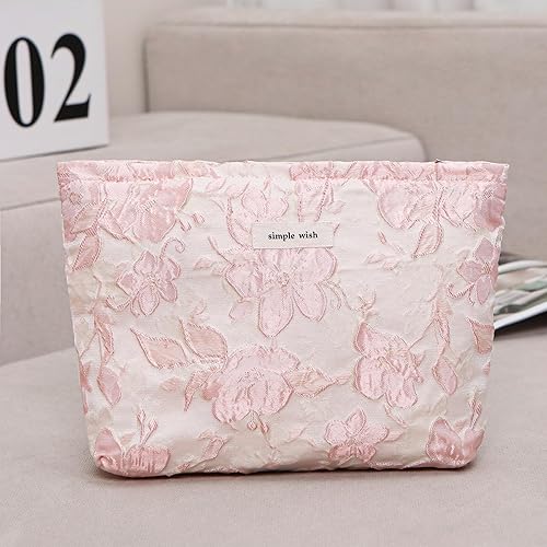 Miniatura 5 de ALEXTINA Bonitas bolsas de maquillaje de gran capacidad, pequeñas bolsas de maquillaje, bolsas de cosméticos de viaje estéticas para mujeres, bolsa