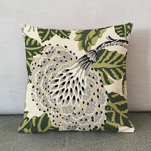 Vista 646 de ArogGeld Chinoiserie - Fundas de almohada escénicas asiáticas, estilo asiático, funda de almohada azul y verde Kelly, funda de cojín para decoración