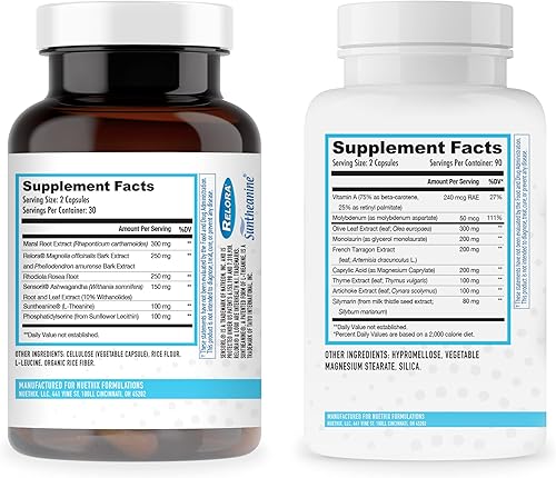 Miniatura 2 de NuEthix Formulations Paquete de suplementos de equilibrio de cortisol y microbioma: suplemento Cort-Eaze Cortisol Control Supplement, 60 cápsulas,