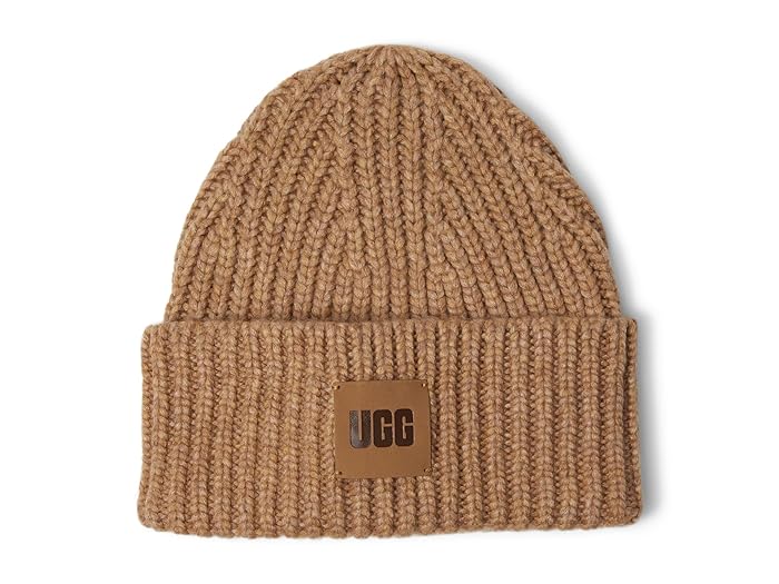 UGG Chunky Rib Beanie with UGG Logo | Zappos.com