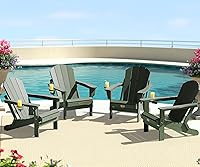 Vista 280 de SERWALL - Silla plegable Adirondack para patio, jardín, exterior, resistente a la intemperie, sillas para hoguera, color naranja