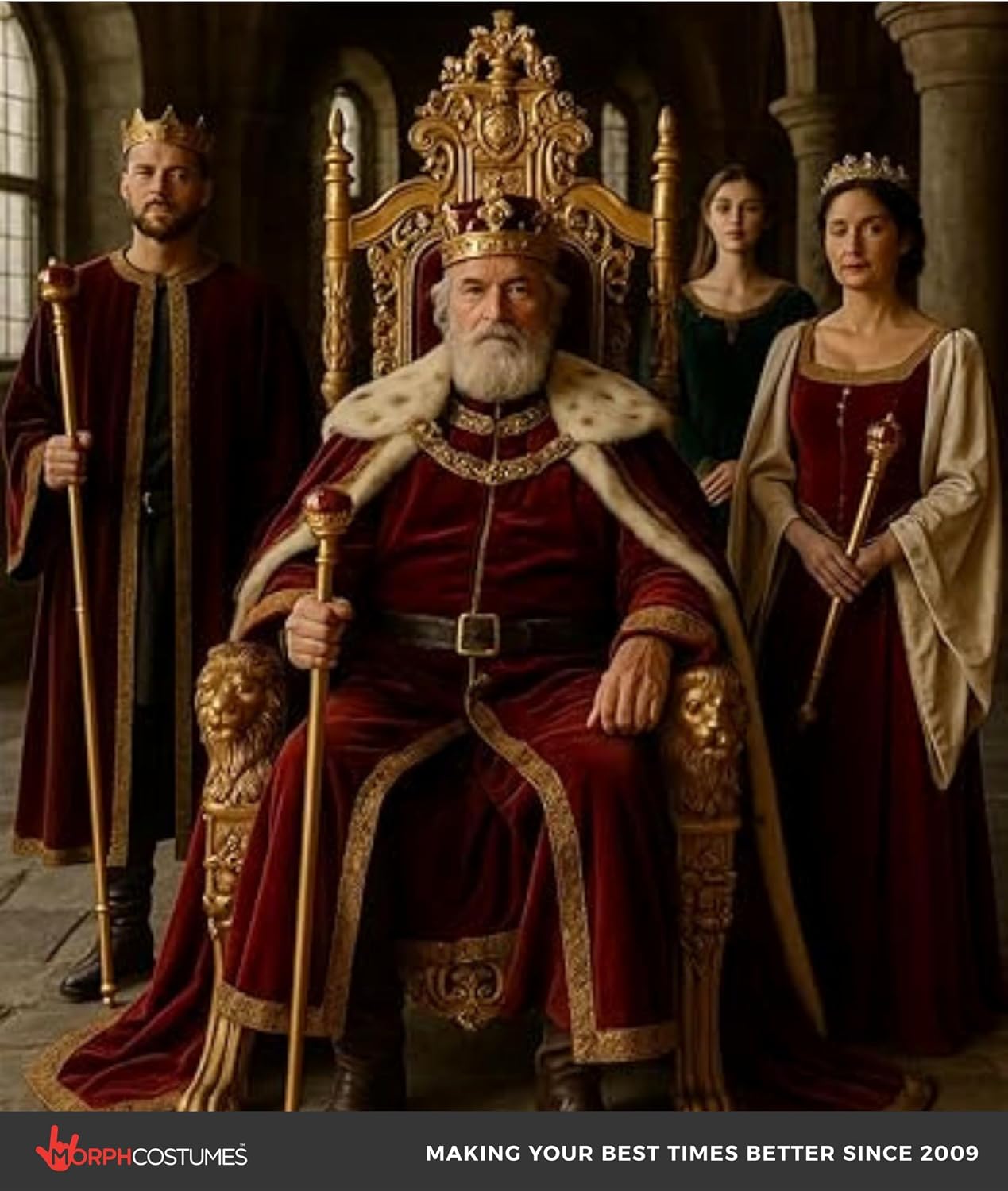 Nicky Bigs Novelties King Sceptor, King Cane, Royal Sceptor Staff Prop, Royal Accessories, Gold Cane Costume, Kings Costume Accessories