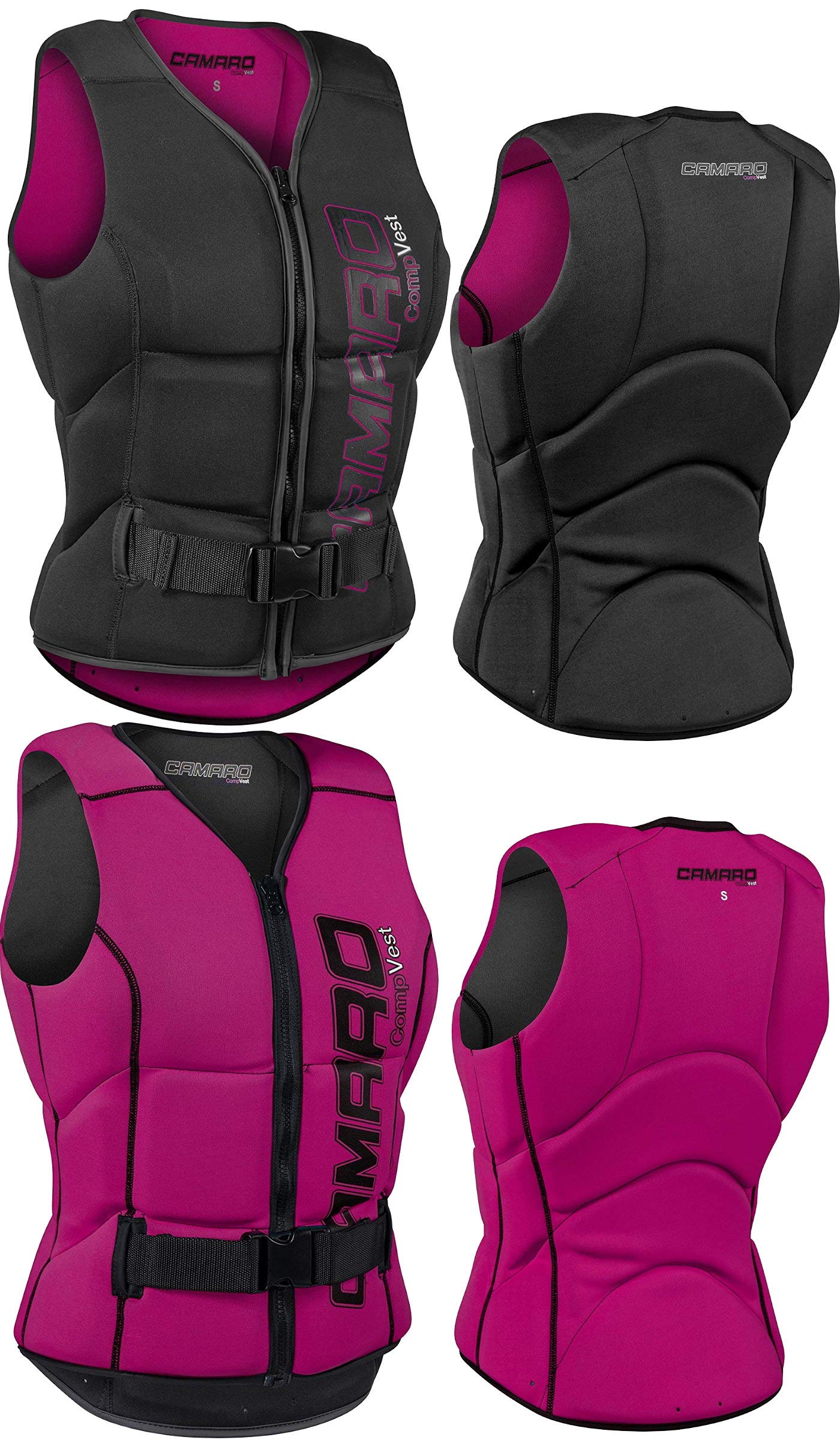 Camaro Comp Damen Slasher Neopren Prallschutz Weste Wakeboard Kite Wasserski Black/Berry