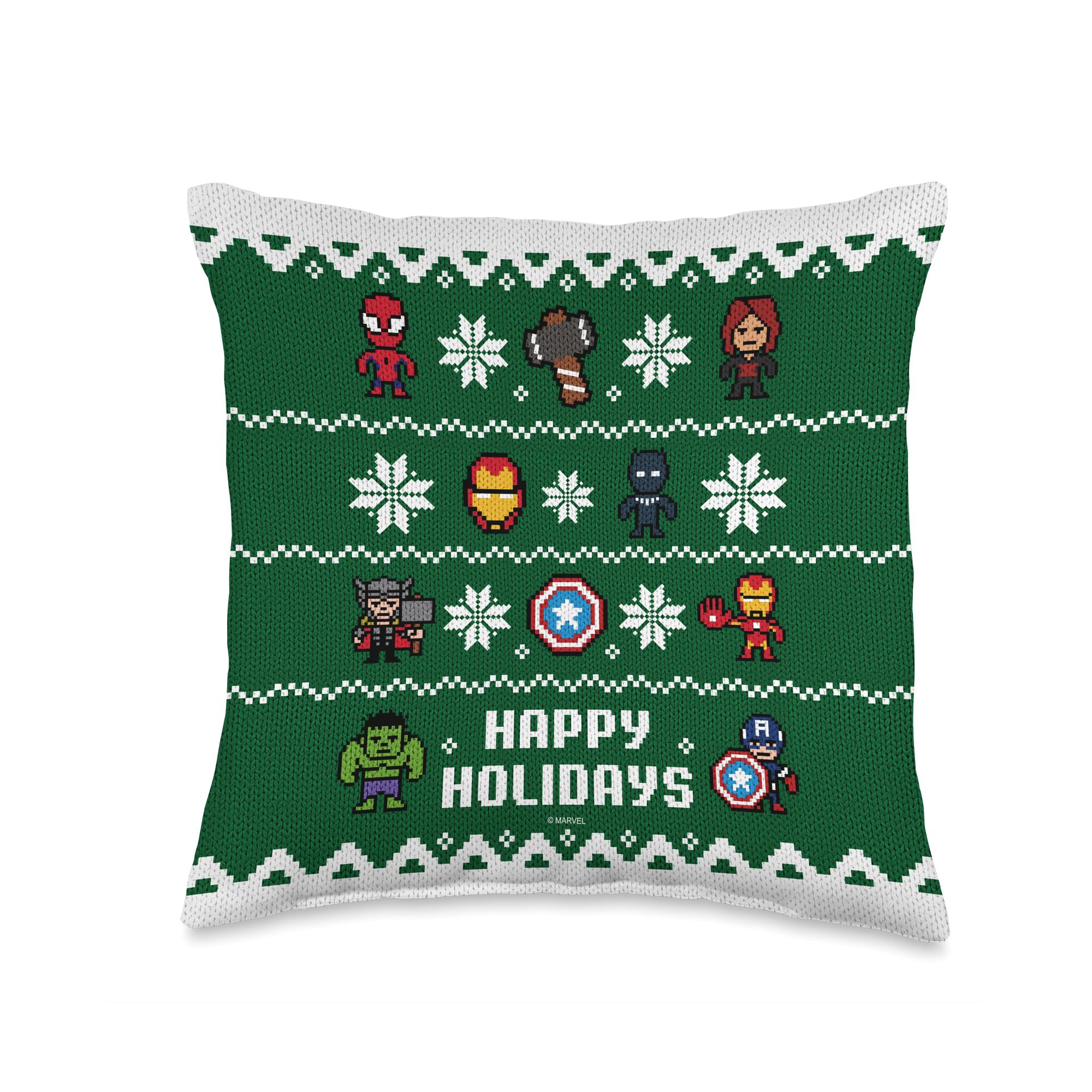 Coussin Marvel Avengers style pull de Noël pour votre décoration de salon festif