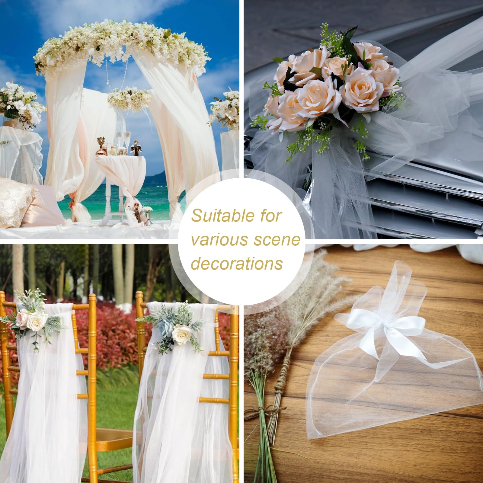 SHAYUAN Rollos De Tela De Tul Con Purpurina De 54 Pulgadas Por 10 Yardas Para Decoración De Bodas, Fiestas De Cumpleaños, Baby Shower, Tutú, Perno De Tul, Cintas De Costura Para