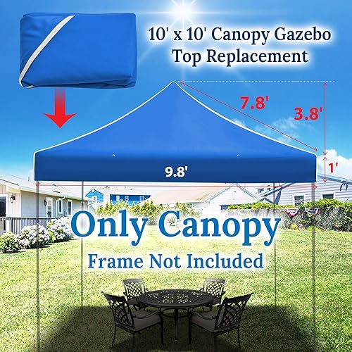 Miniatura 2 de BenefitUSA Ez Pop Up - Toldo instantáneo de 10 x 10 pies, cubierta de toldo EZ para patio, pabellón, poliéster (azul)