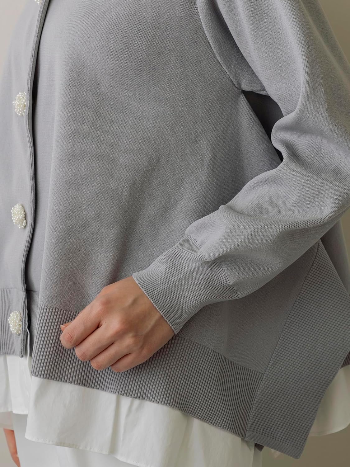 SONO] カーディガン オーナメントパール ムショワールカーディガン