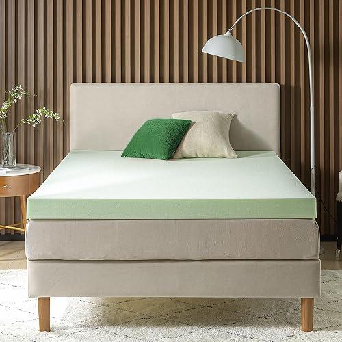 Miniatura 10 de ZINUS Cubrecolchón de espuma viscoelástica de té verde de 4 pulgadas, capa de alivio de presión, ideal para aliviar el dolor de espalda, embalaje