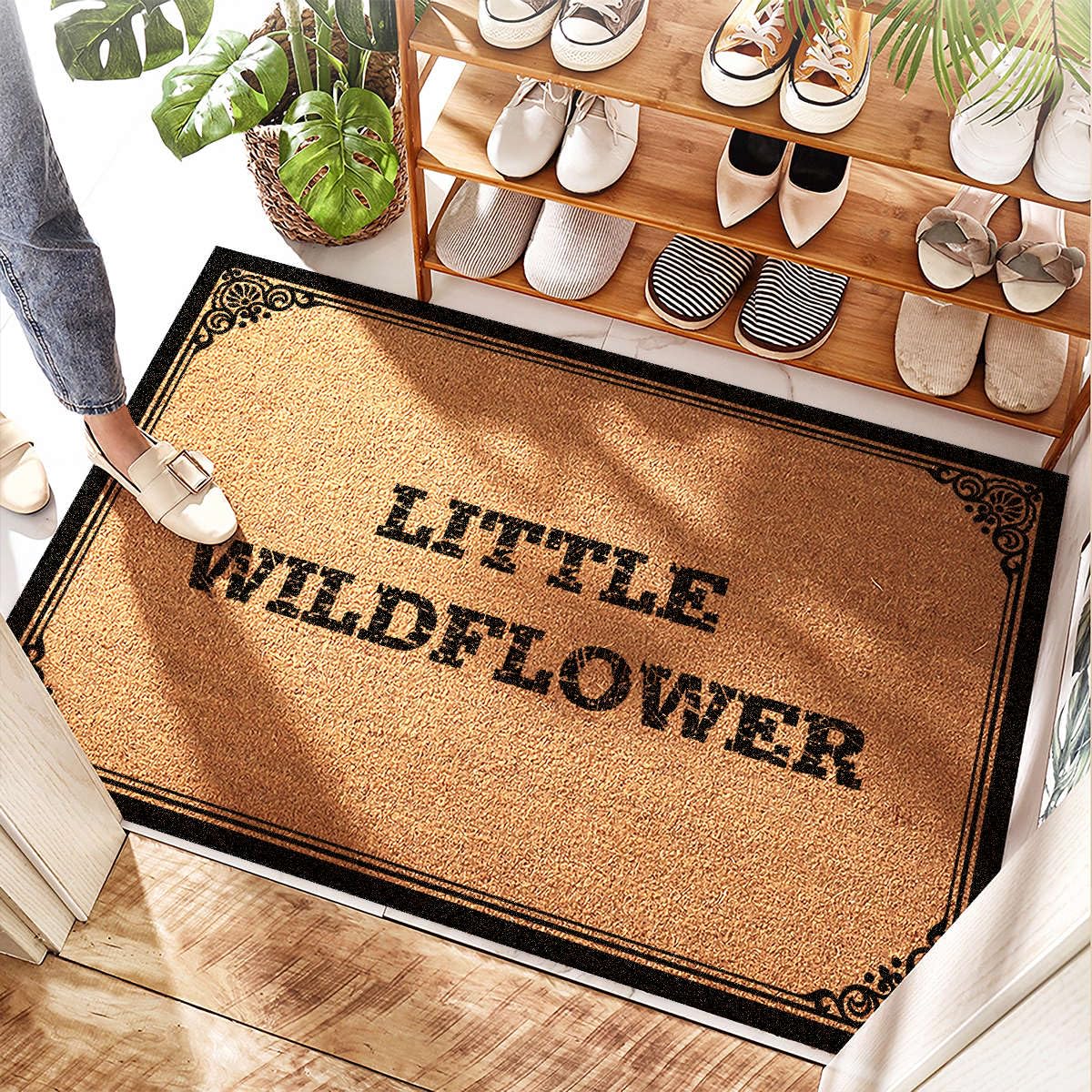 Tapis en fibre de coco extérieur personnalisé Welcome, paillasson grand trafic 40x60