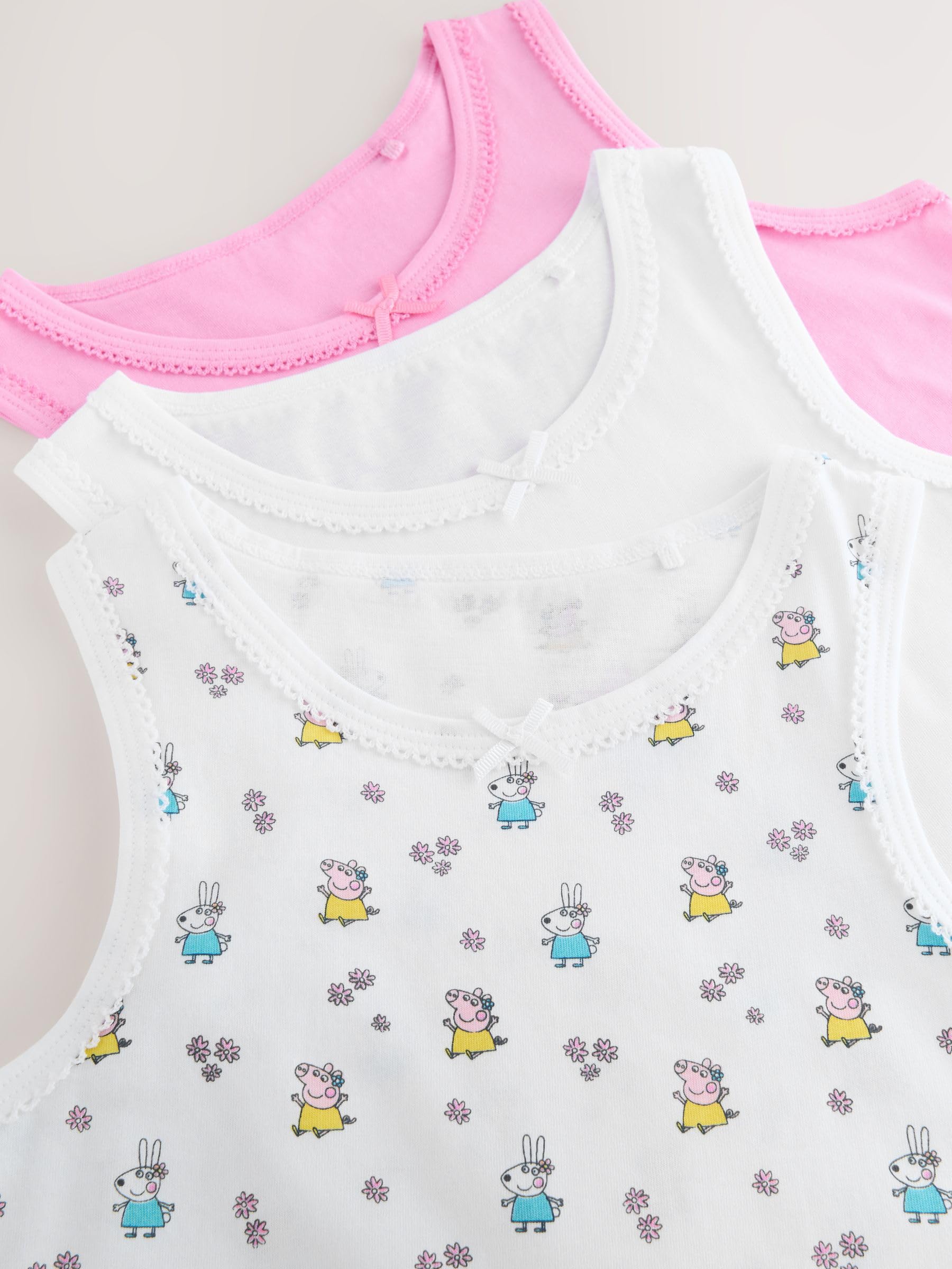 NEXT Ragazza Confezione da 3 Canotte Classiche con Peppa Pig