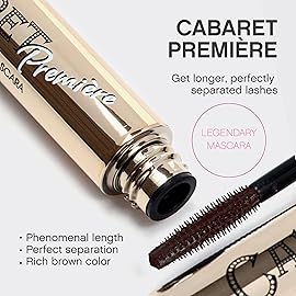 Vivienne Sab Cabaret Premiere Brown Mascara, Volume and Length, Defining, Curling, No Flaking, No Clumping, Smudge Proof, Washable, Cruelty-Free, Made in Europe, (05 Brown), 0.3 Fl Oz, 1 Pack