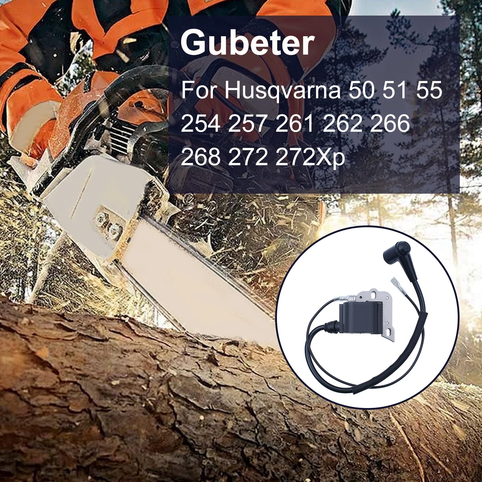 Bobina di accensione, Motosega per Husqvarna 50 51 55 254 257 261 262 266 268 272 272Xp, 544018301, 544018401, 503901201, 503901401, 5036420202, 501,63506