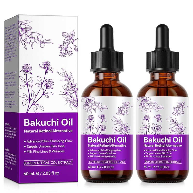 Óleo facial QJCWXIAOX com bakuchiol, rosa-mosqueta, jojoba e espinheiro-marítimo — Pacote com 2