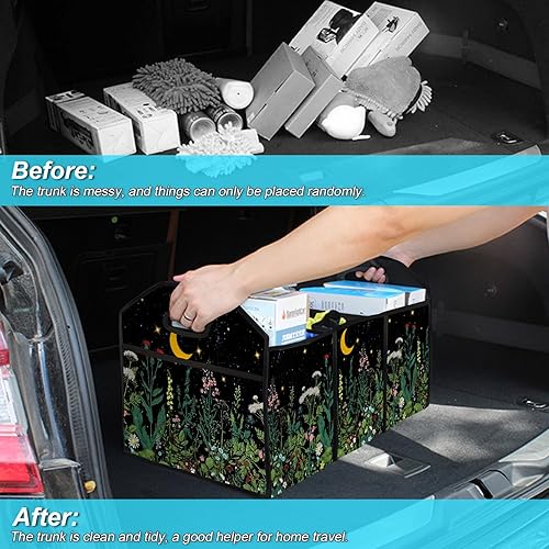 Miniatura 3 de WildFlower - Organizador de maletero de poliéster impermeable de 50 litros, almacenamiento de coche, multicompartimento, bolsa de gran capacidad