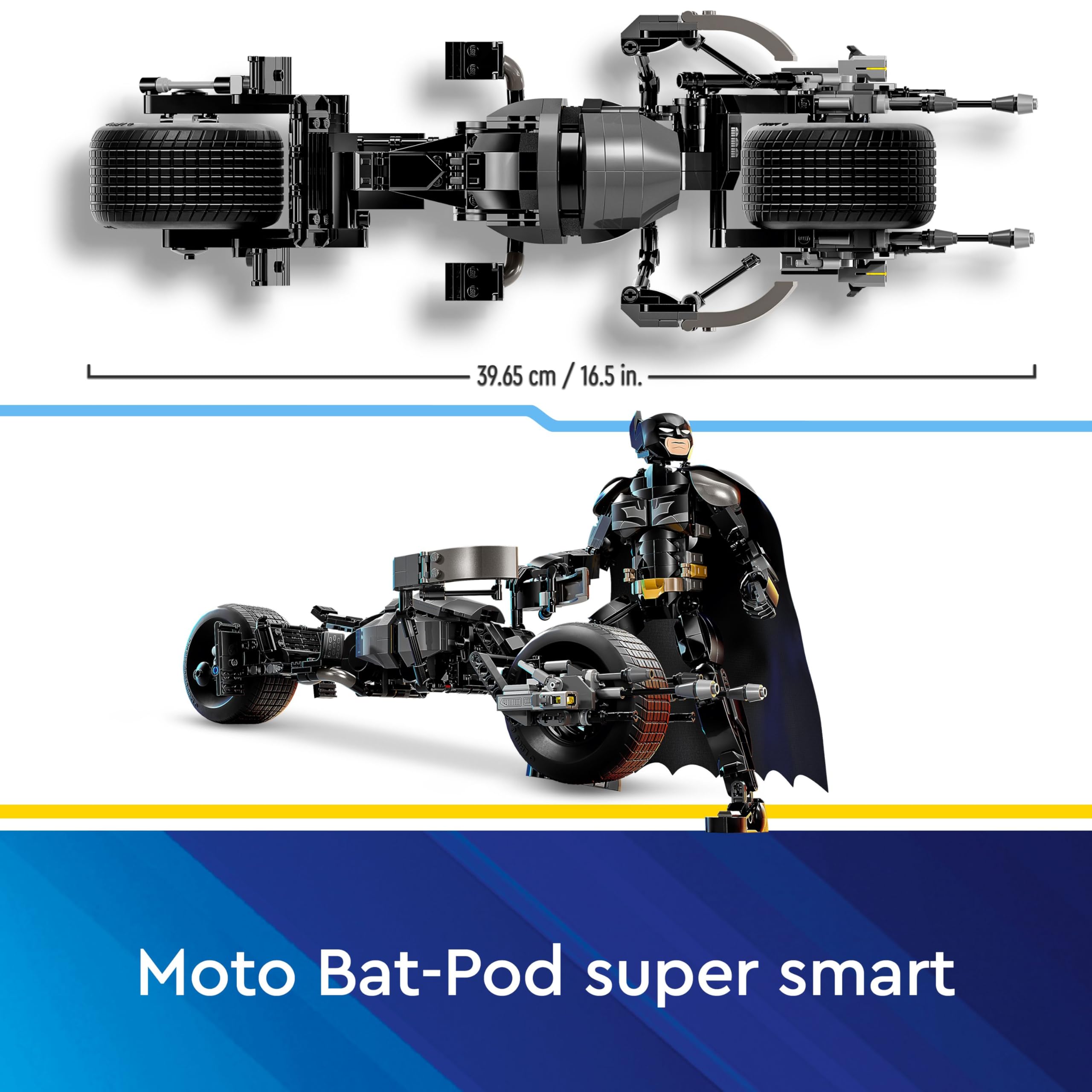 LEGO DC Il Personaggio Costruibile di Batman con Bat-Pod, Moto e Action Figure Giocattolo da Il Cavaliere Oscuro da Costruire, Regalo da Supereroi per Bambini, Bambine e Adulti da Collezione 76273