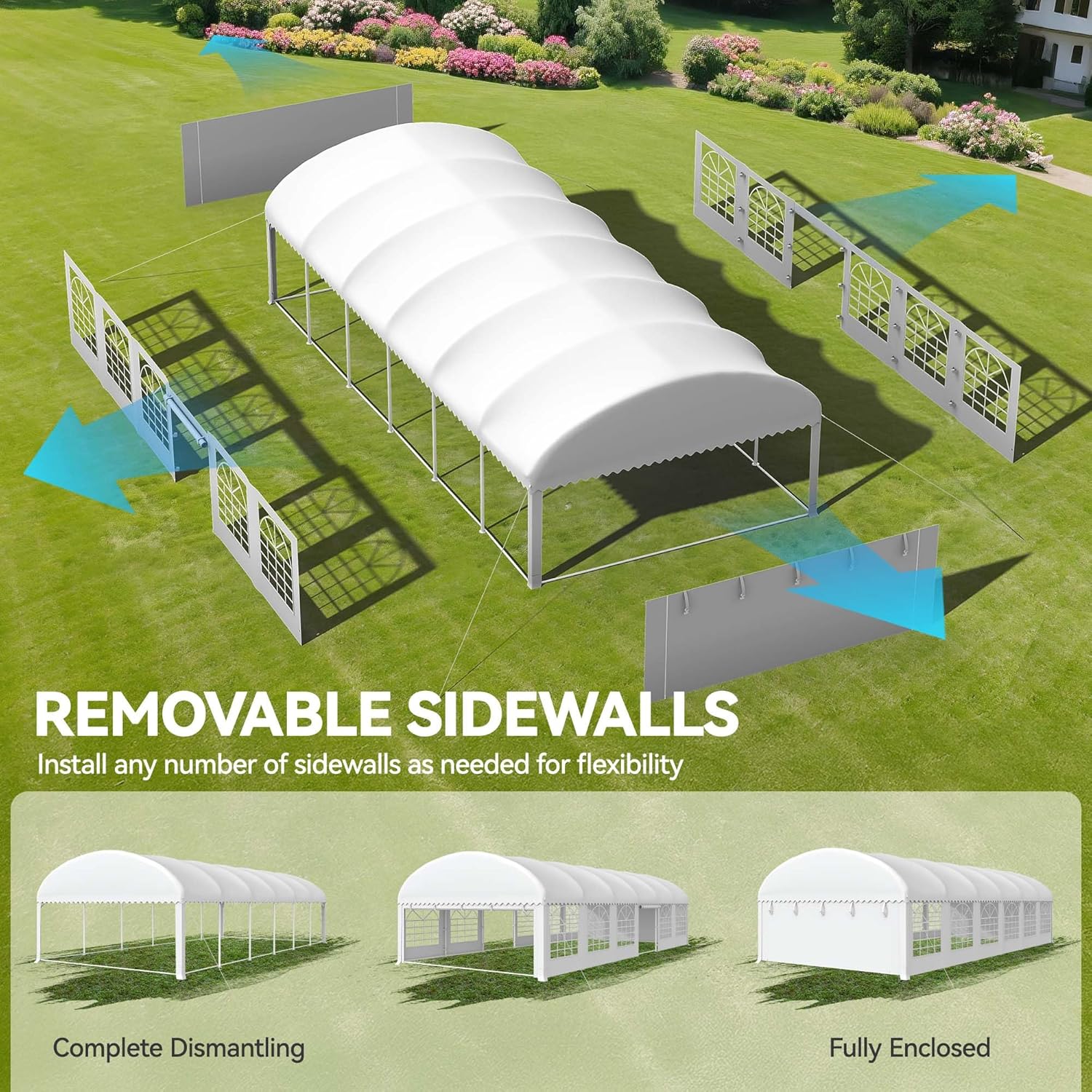 YITAHOME Party Tent Canopy Event Shelter Heavy Duty Wedding Upgraded Ripple Gazebo Large with Roof Removable Sidewalls Commercial