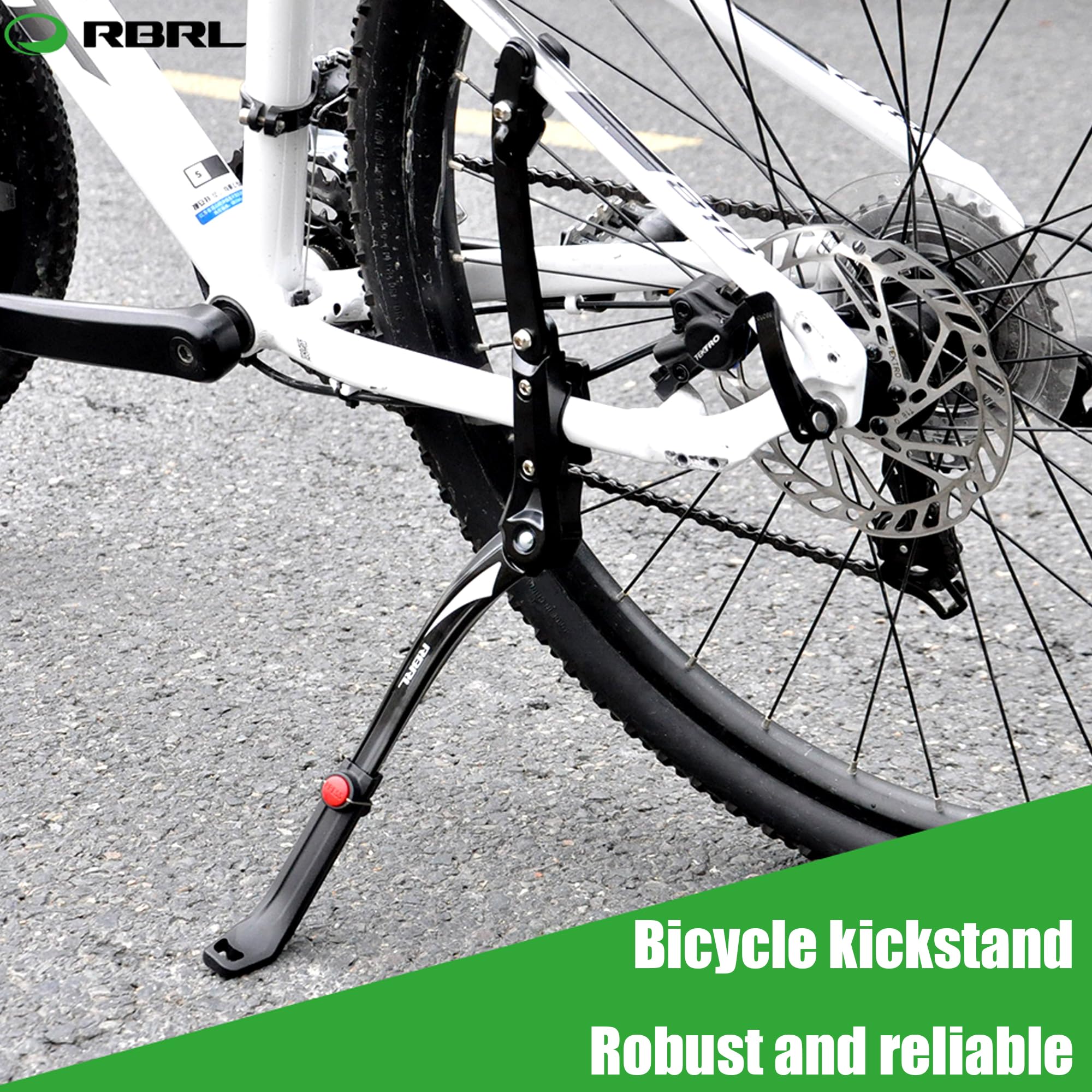 RBRL Stojak na rowery ze stopu aluminium, uniwersalny stojak na rowery o przekątnej 26-29", stabilny stojak na rowery górskie/wyścigowe/MTB, regulacja wysokości z antypoślizgową gumową nóżką