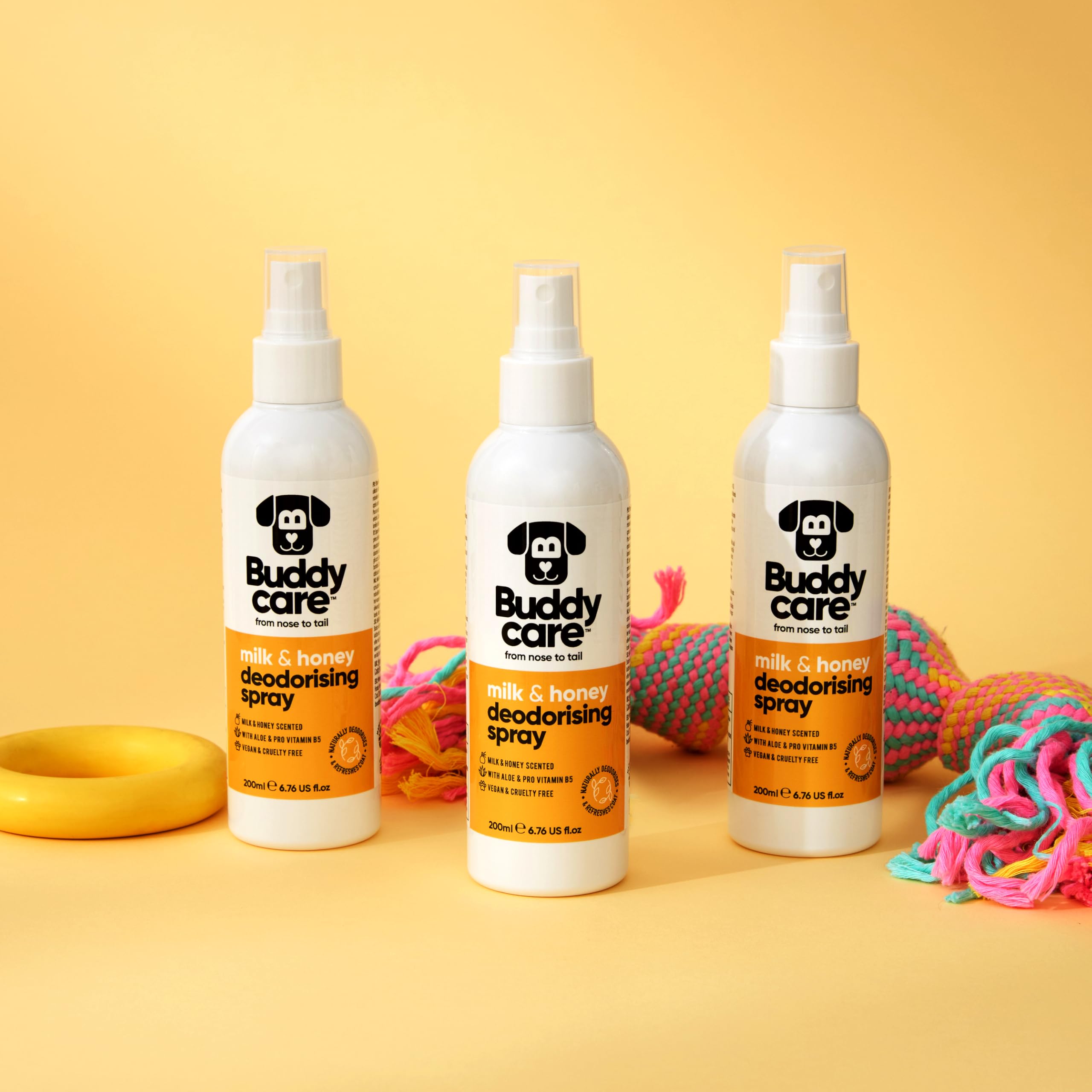 Buddycare Dezodorant w sprayu dla psów – z aloesem i prowitaminą B5 (mleko i miód, 200 ml)