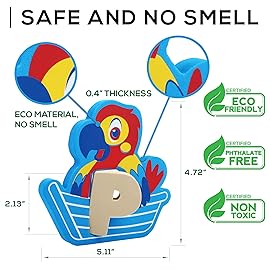 Bath Foam Alphabet Letters Toys - Non-Toxic Bathtub ABC Letters for Kids Toddlers - Premium Educational Floating Animals Puzzles with Toy Organizer for Baby Boys Girls - Set of 52 Pcs