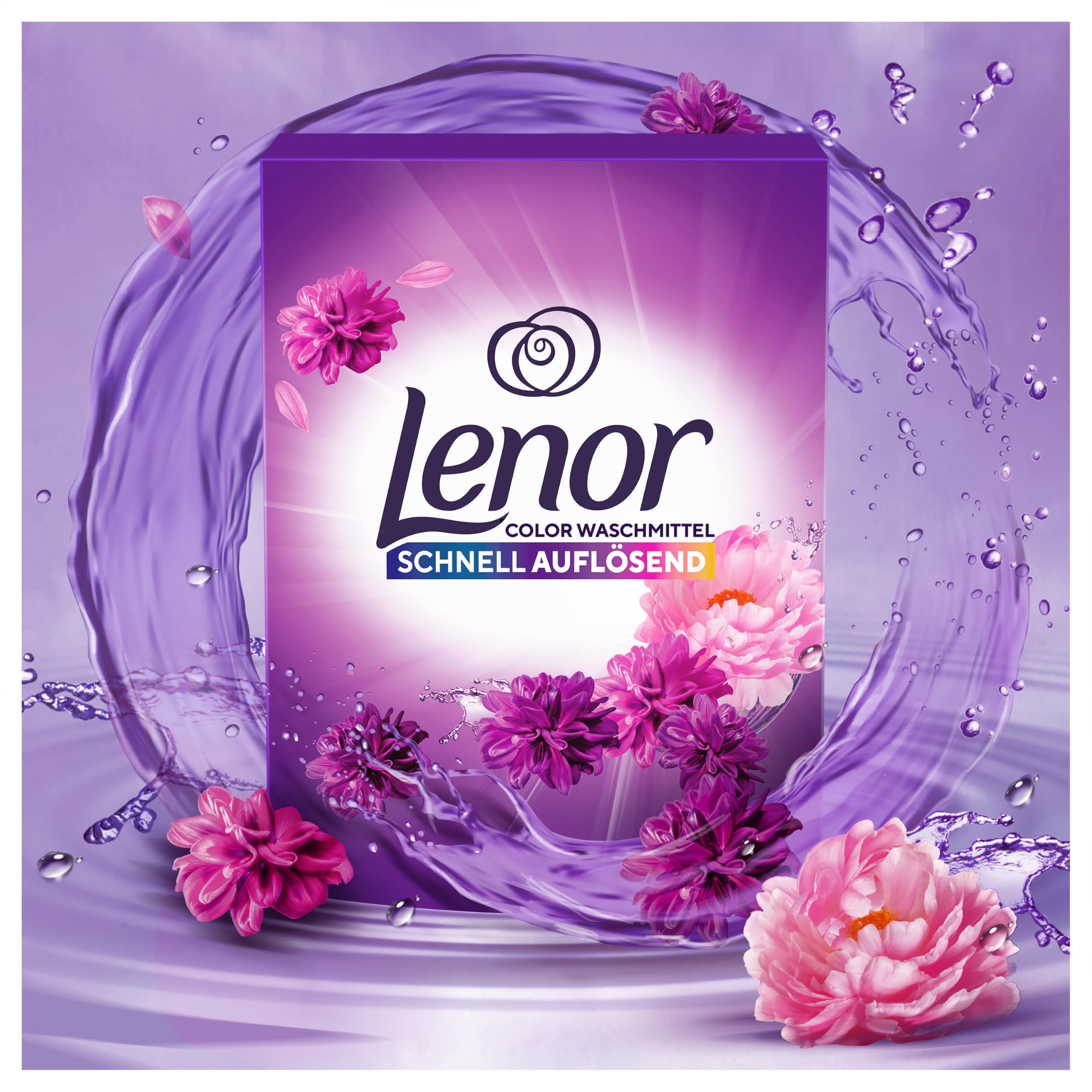 Lenor Pulverwaschmittel Color Amethyst Blütentraum, 72 Waschladungen, Extra Geruchsabwehr Und Lang Anhaltende Frische