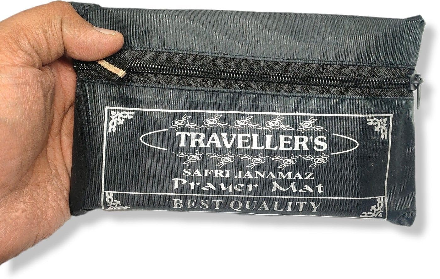 H.N. Traders Portable Polyester Blend Muslim Travel Prayer Mat (Black, 110 cm X 69 cm)-image-15