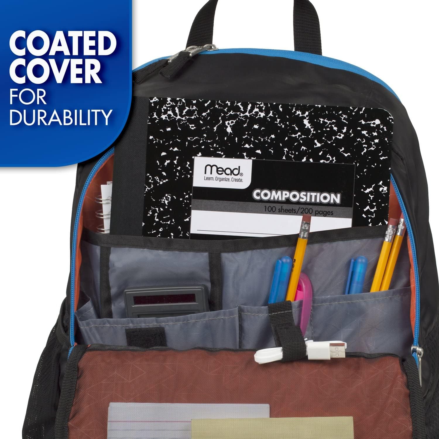 Mead Composition Notebooks, 12 Pack, College Ruled Paper, 9-3/4" x 7-1/2", 100 Sheets per Comp Book, Black Marble (72938) : Everything Else