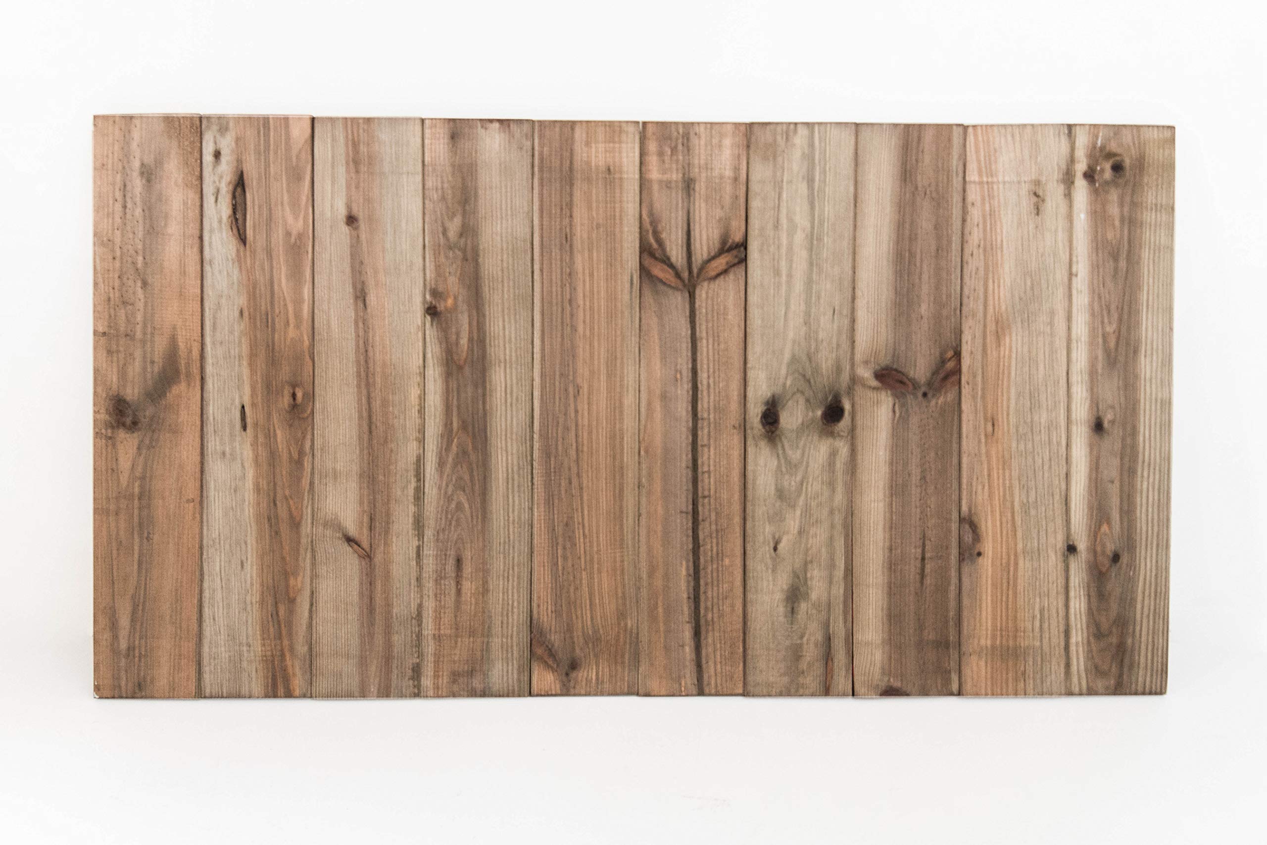 Cabecero de Madera Vintage Envejecido Vertical Sam, Madera, Marrón, 150CM, Incluye Kit Herrajes. Incluye Imán Personalizable de Regalo.