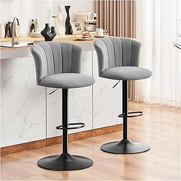 Set Di 2 Sgabelli Da Bar Con Base In Metallo Antiscivolo E - Foto 5