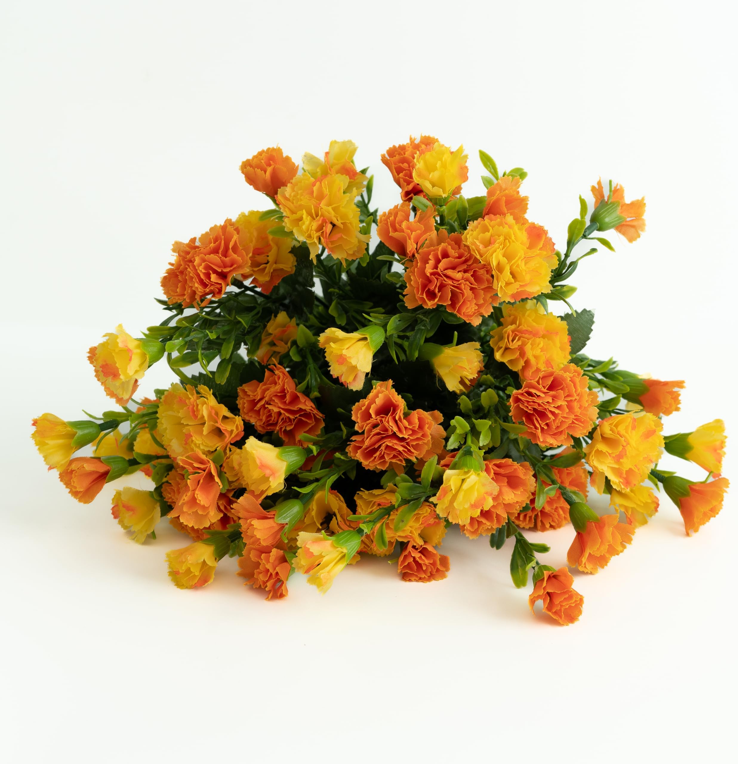 A1-Homes 35cm Artificial Silk Orange & Yellow Carnation Flower Bush - Home Wedding Grave