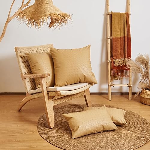 Miniatura 6 de lifein Juego de 2 fundas de almohada de 12 x 20 pulgadas, fundas de almohada de cuero bohemio, fundas de almohada decorativas para granja, fundas de