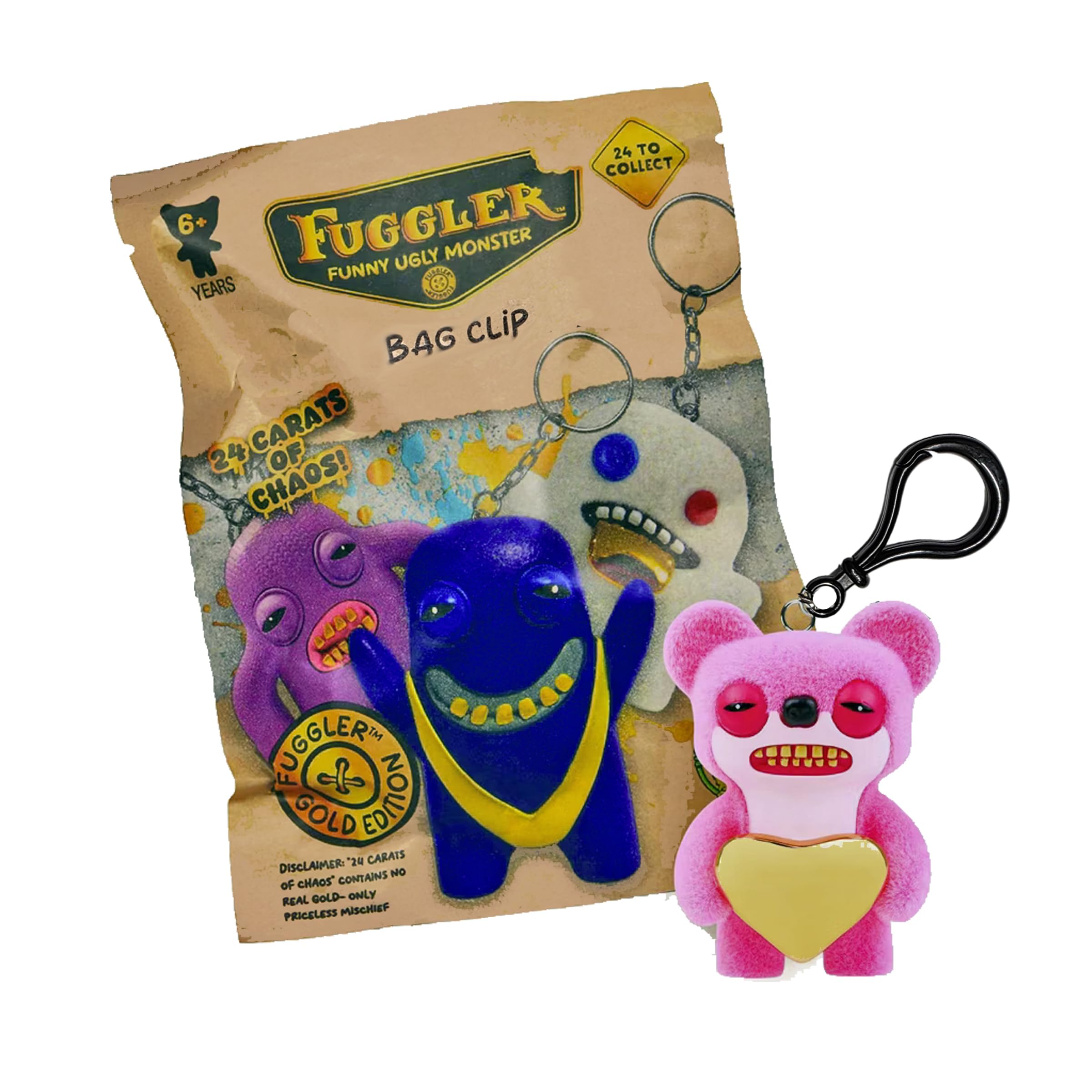 Fuggler Collectible Keychains, Funny Ugly Monster, 24 Characters to Collect, Ages 6+, 4.5 Inches
