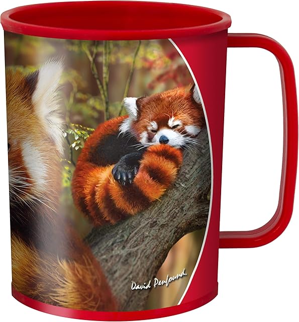 3D LiveLife Drinking Cup - Baby Red Panda from Deluxebase. 3D Lenticular Panda Plastic Cup. 300ml Plastic Cups for Kids with Original Artwork Licensed from Renowned Artist, David Penfound