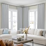SHINELAND Light Grey Curtains for Bedroom Living Room,Blackout Black Out Pinch Pleated Summer Coastal Curtains for Living Room,90 Inch Long,Pastel Gray
