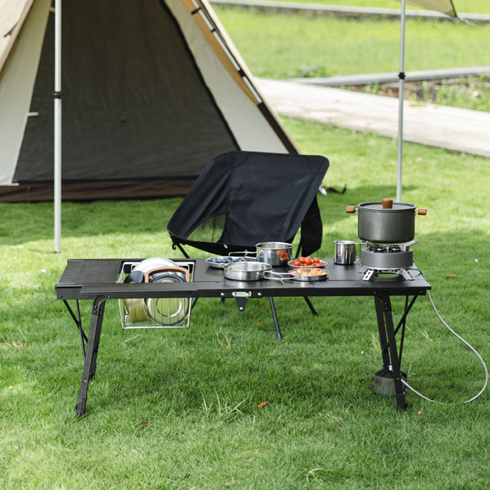 Edelstahl Geschirrabtropfkorb, abnehmbare Aufbewahrungsorganisatoren für Outdoor Camping, Wandern, Picknicks, Küchenzubehör, Haltbarkeit, Outdoor Geschirrtrockner, Edelstahl