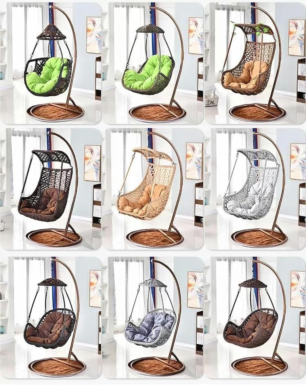 Suspension Egg Chair Cushion Replacement, Indoor/Outdoor Swing Egg Chair Hammock Basket Cushion Replacement, Used for Porch, Balcony, Garden, Terrace, Deck, Swimming Pool (Color : A)