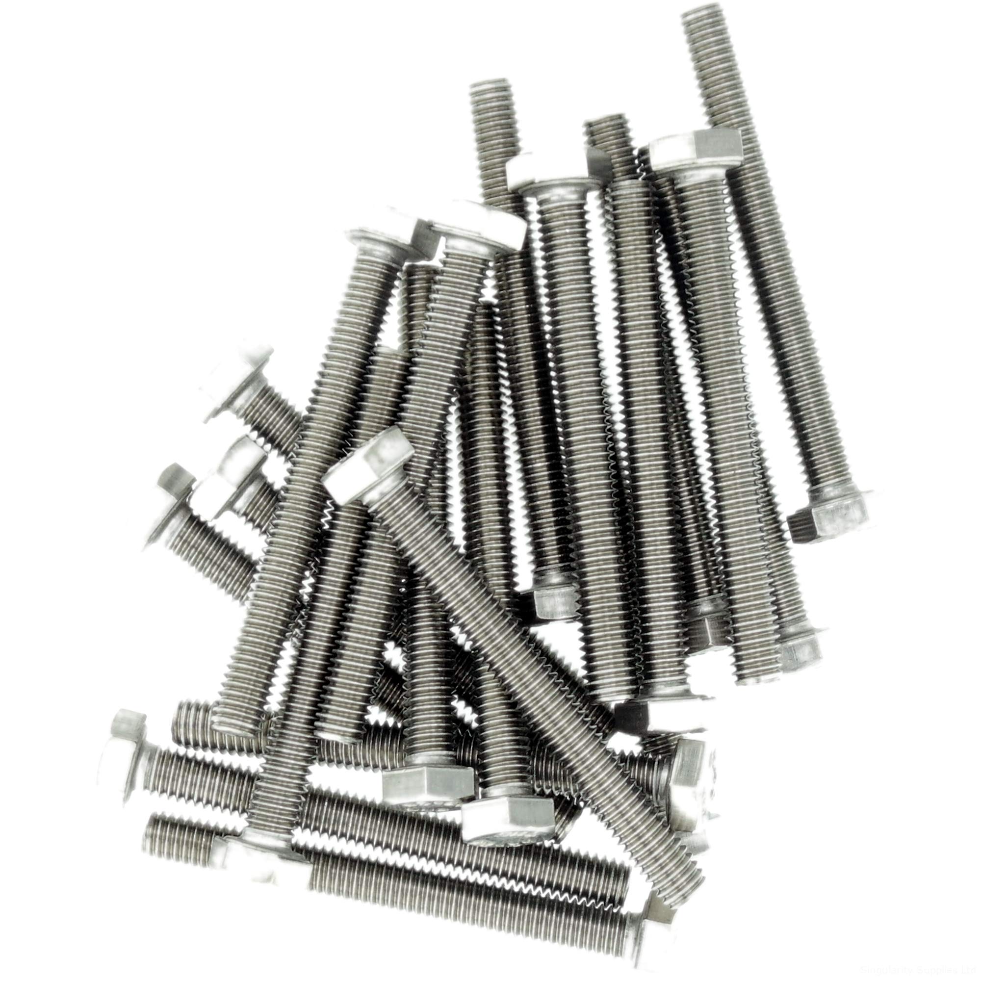 Singularity Supplies M6 (6Mm X 25Mm) Hex Bolt (Fully Threaded Setscrew) - Stainless Steel (A2) (Pack Of 20)