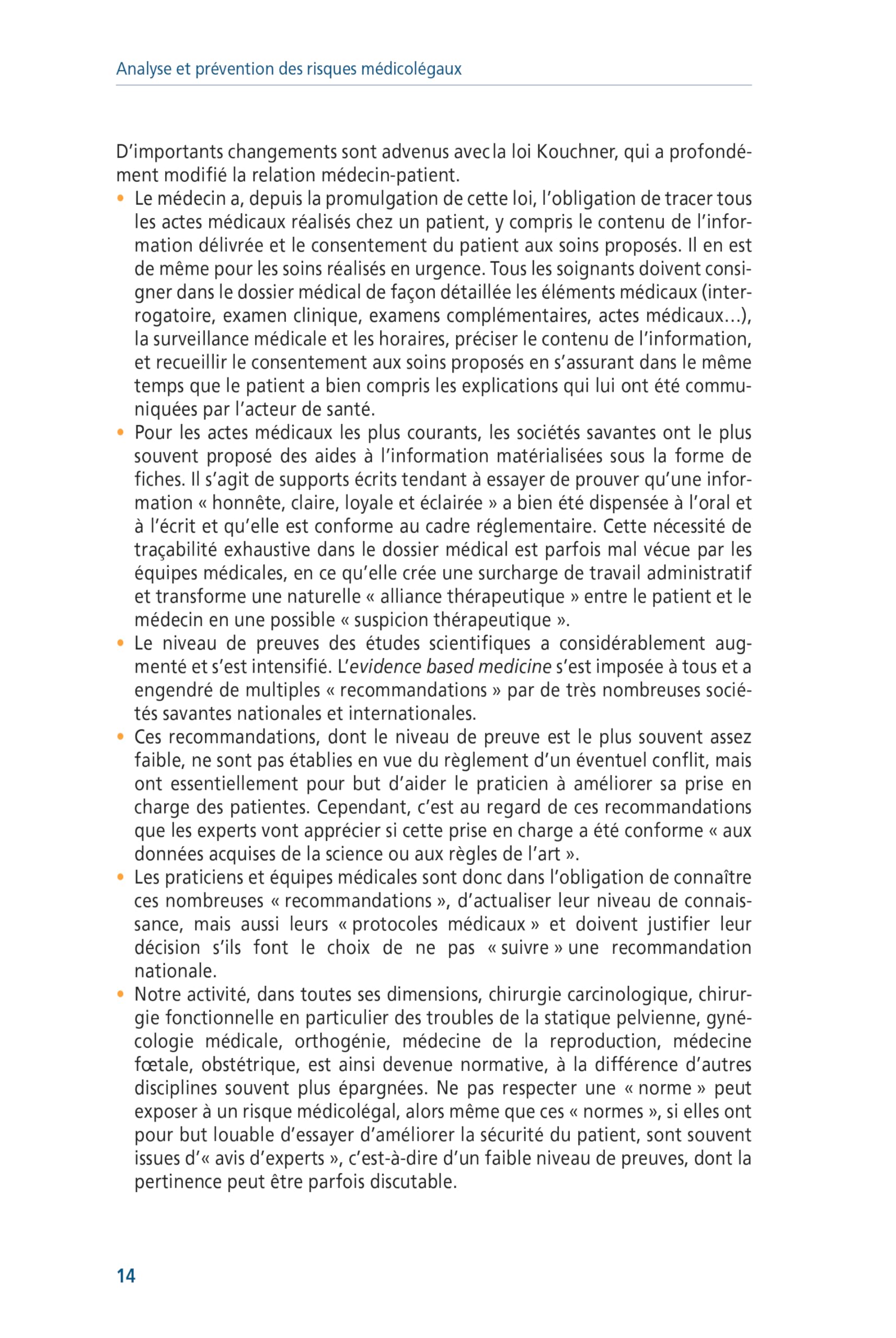 Analyse et prévention des risques médicolégaux en gynécologie, obstétrique, périnatalogie et pédiatrie