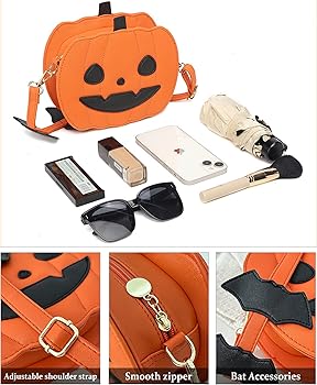 Halloween Pumpkin Purse Sling Bag Crossbody Bags for Women, PU