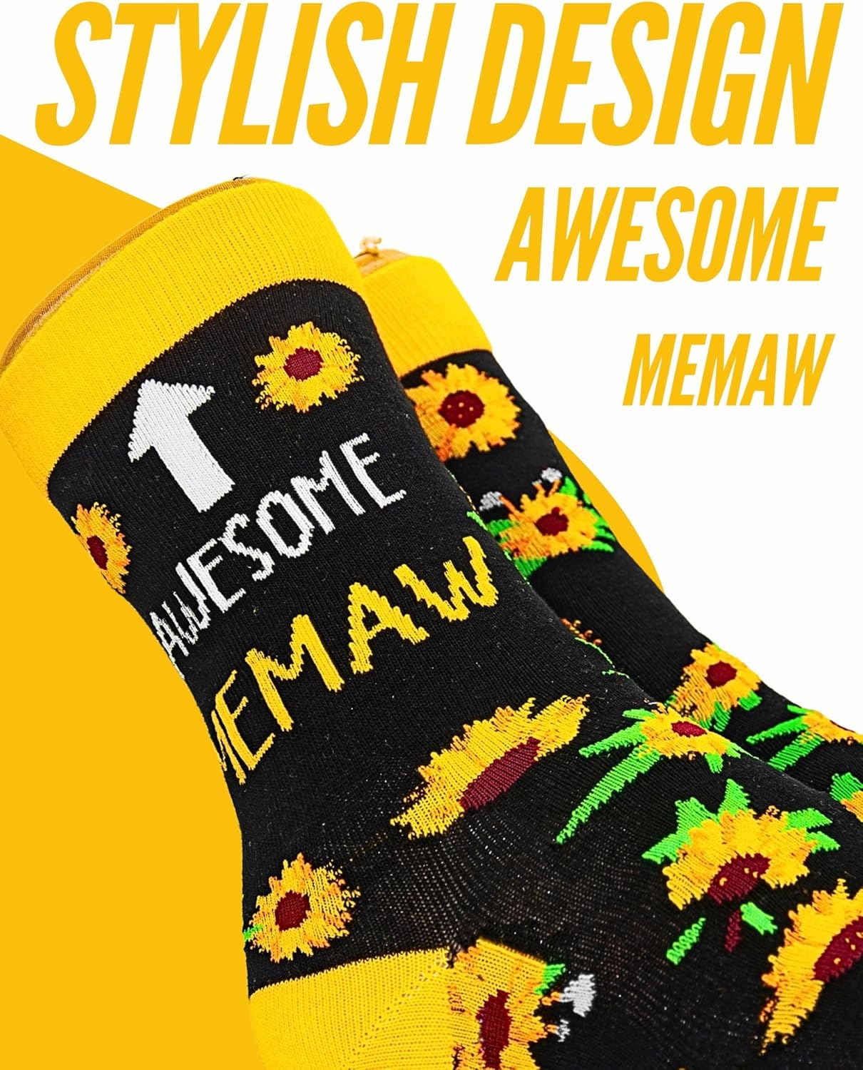 InnoBeta Memaw Gifts, Mothers Day Gifts for Memaw, One Size Crew Socks on Mother's Day, Christmas, Birthday - Image 3