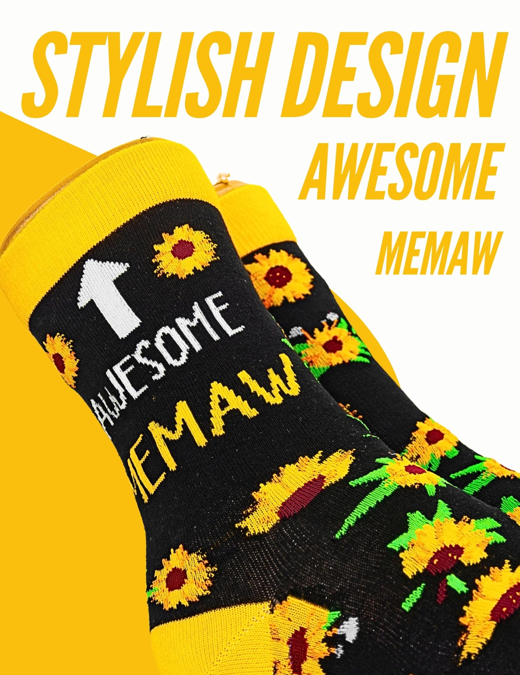 InnoBeta Memaw Gifts, Mothers Day Gifts for Memaw, One Size Crew Socks on Mother's Day, Christmas, Birthday