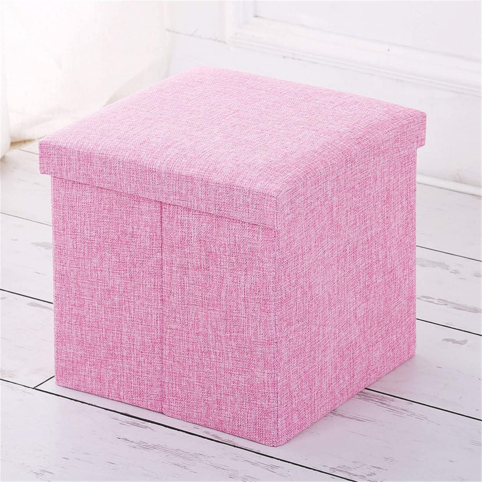 Repose-Pieds Tabouret de Rangement Pliable Rose 30 cm