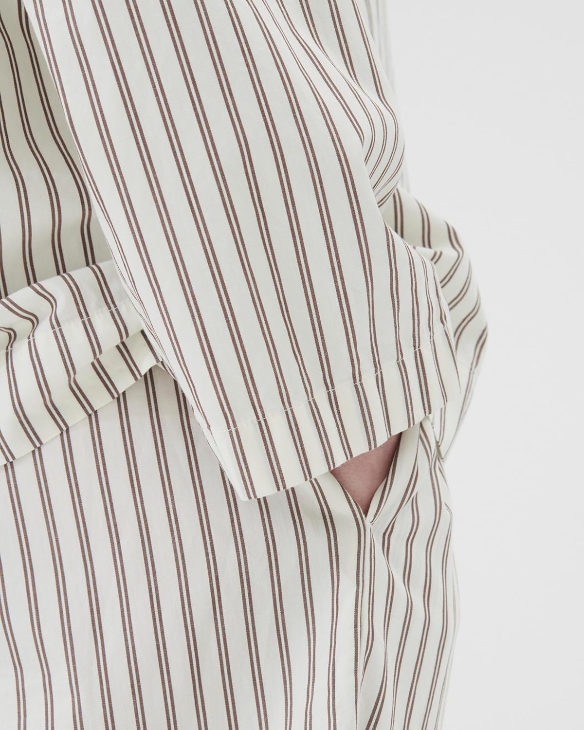 [TEKLA] [テクラ]パンツ パジャマ ホワイト/ブラウン HOPPER STRIPES Lサイズ SWP-HS PANTS