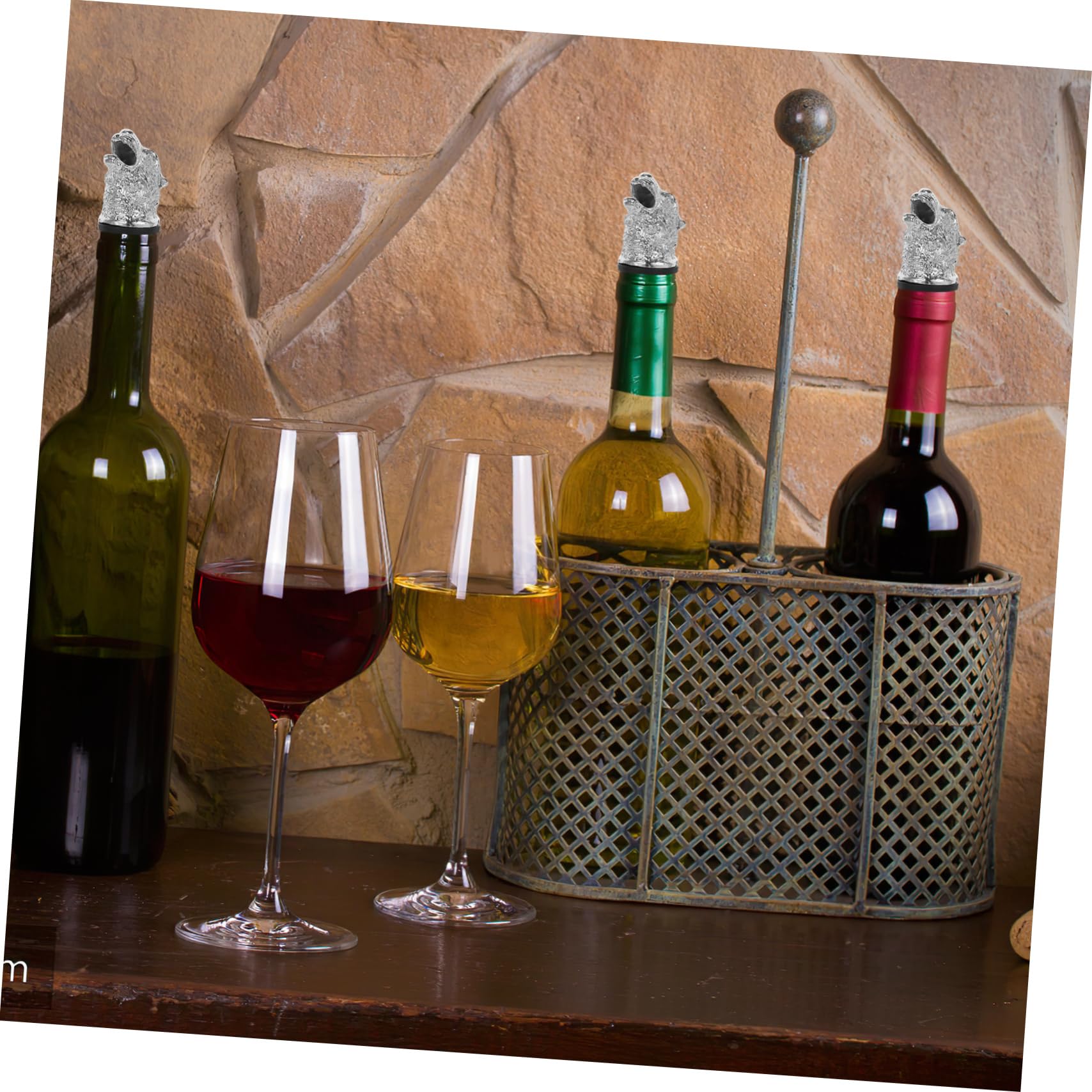 4stücke Tierkopf Weinausgießer Aus Zinklegierung Eleganter Und Funktionaler Flaschenverschluss Für Wein Für Partys Und Besondere Anlässe