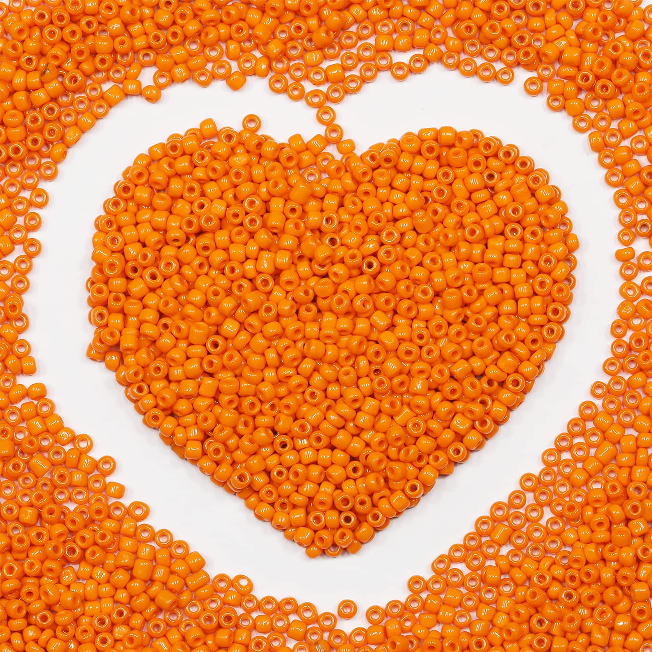 Seed Beads 110 Grams About 4000pcs, 3mm 8/0 Orange Glass Craft Beads for Making Earrings Bracelets, Pendants