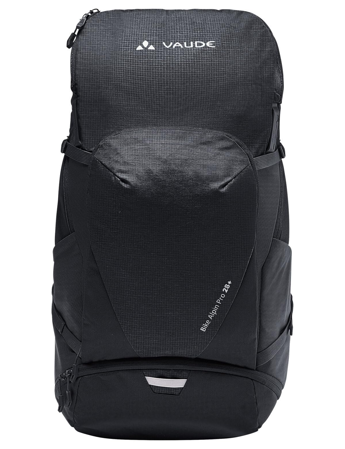 VAUDE Bike Alpin Pro 28+ Mountainbikerucksack – Schwarz | Mountainbikerucksack mit Aeroflex-Rückensystem – 28 L Volumen – Regenhülle inklusive – für Mehrtagestouren